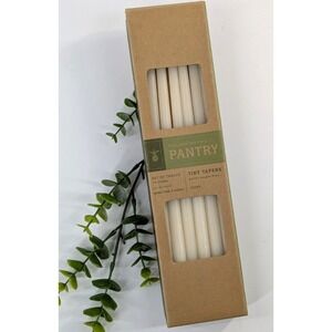 SET LOT 12 NEW Williams Sonoma Pantry Unscented Tiny Taper Candles 10" Vtg IVORY